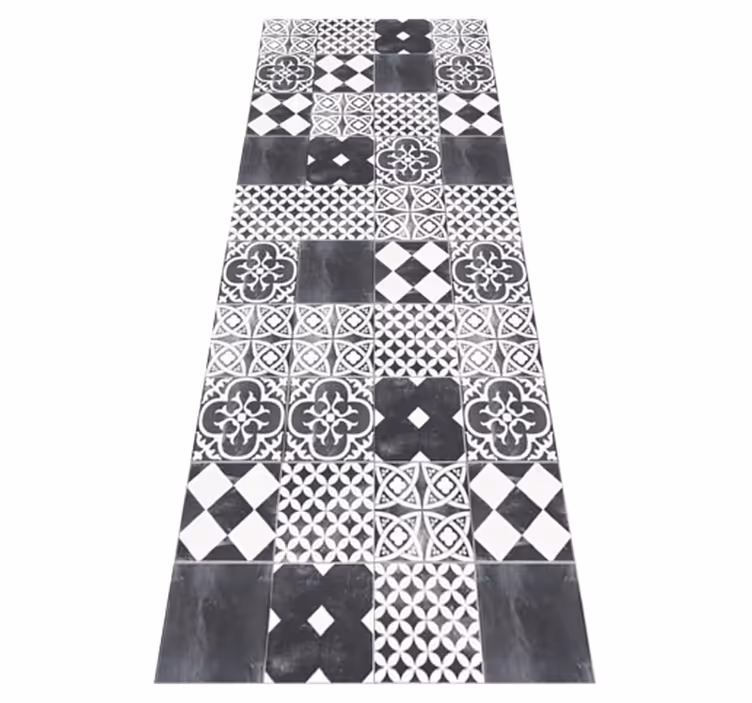 Cement ardesia vinyl vloerkleed keuken - TenStickers