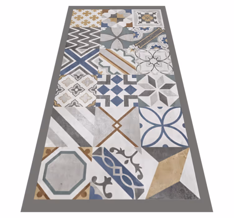 Cementtegels vinyl vloerkleed keuken - TenStickers