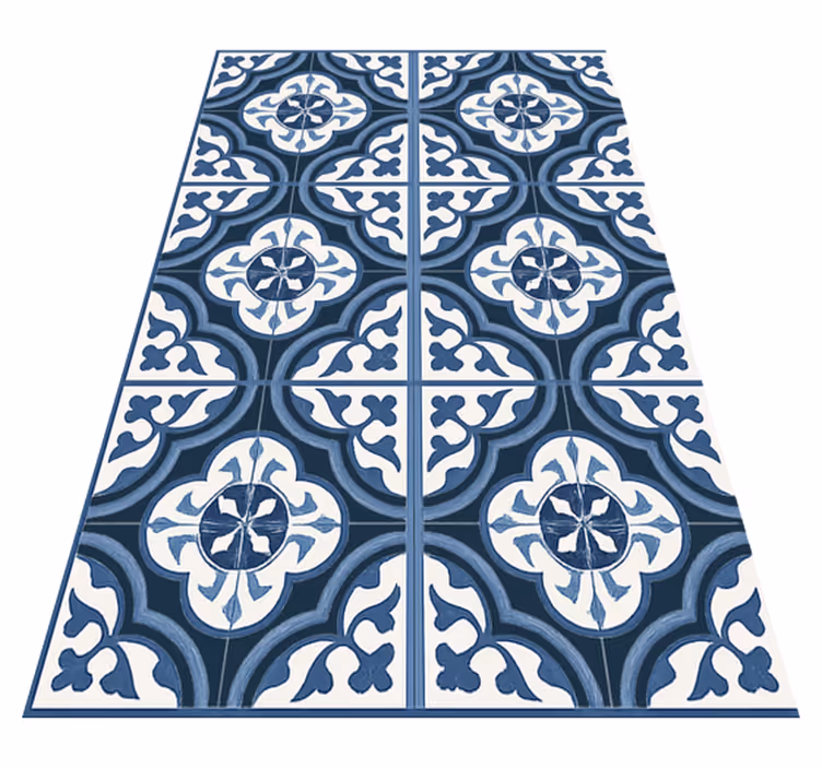 Blauwe majorica portugees vinyl tapijt woonkamer - TenStickers