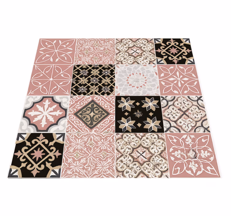 Roze cement vinyl tapijt woonkamer - TenStickers