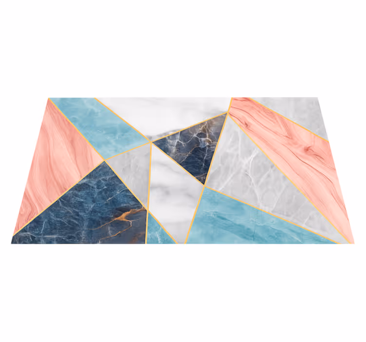 Kleurrijk geometrisch ontwerp marmeren vinyl tapijt - TenStickers