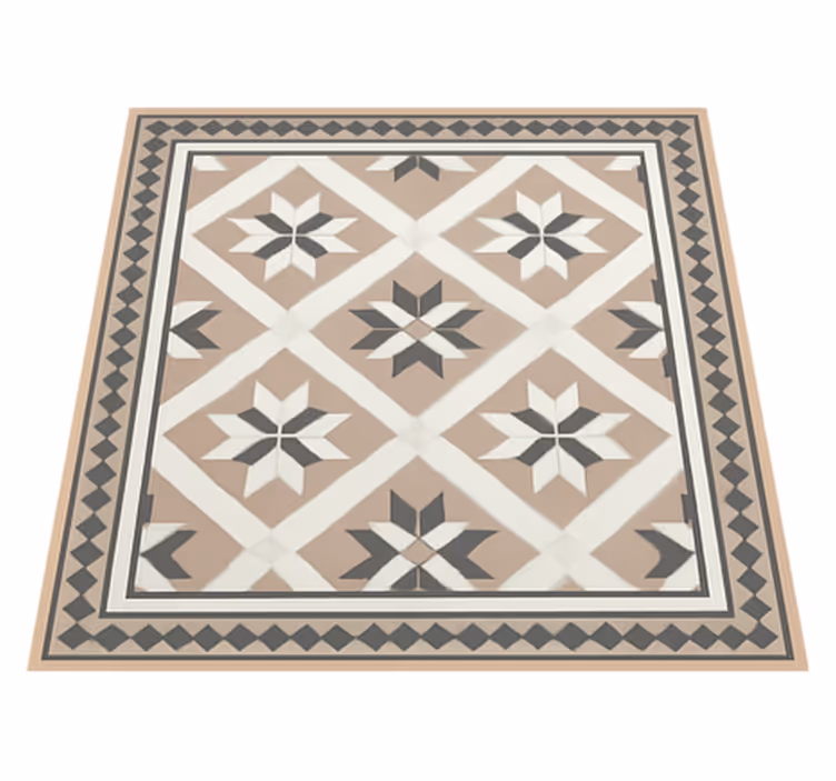 Beige marokkaanse stijl vinyl tapijt tegels - TenStickers