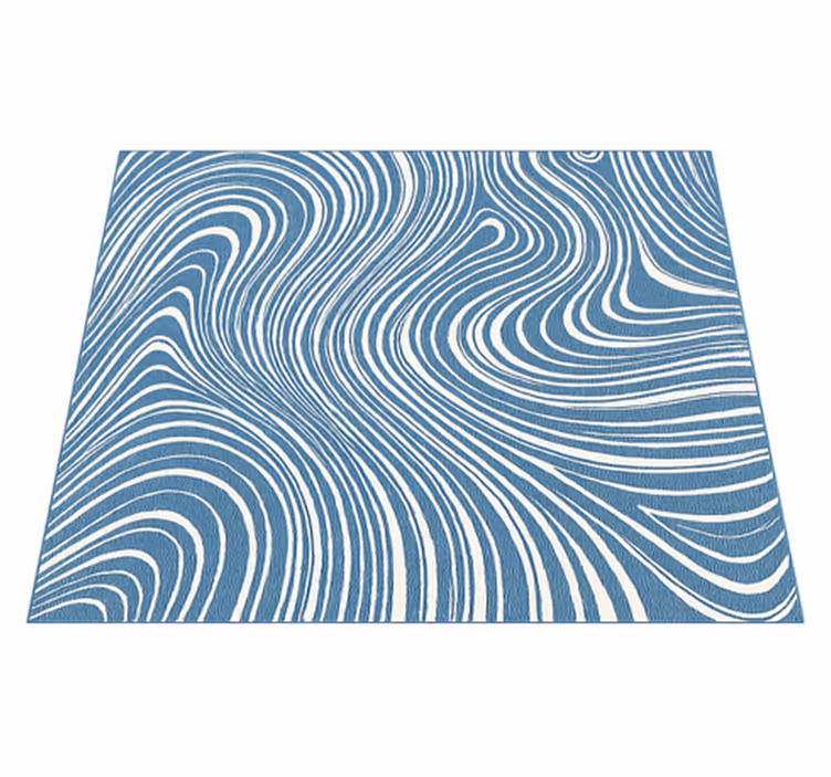 Abstracte blauwe golven buitenvinyltapijt - TenStickers