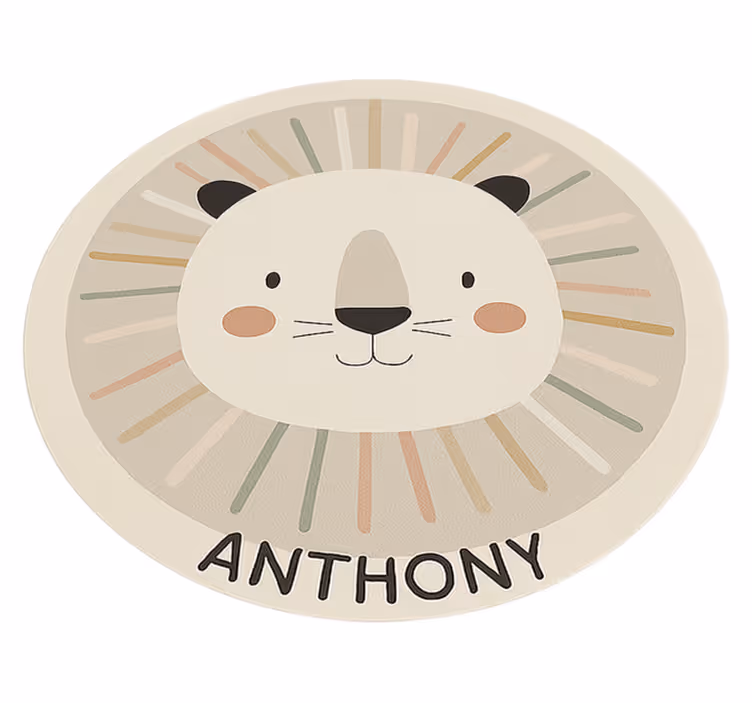 Aangepaste beige leeuw vinyl tapijt voor meer kinderen - TenStickers