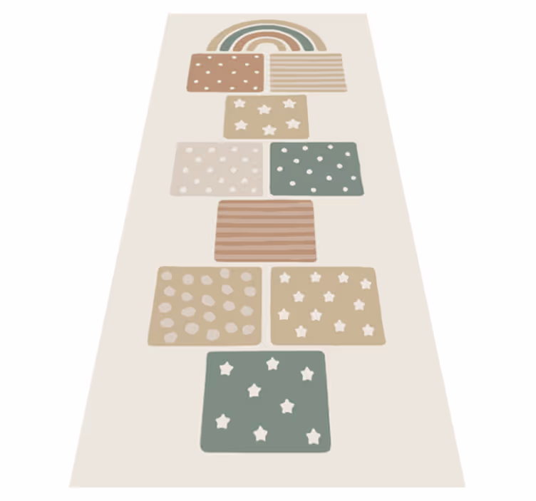 Beige hinkelspel vinyl tapijt voor meer kinderen - TenStickers