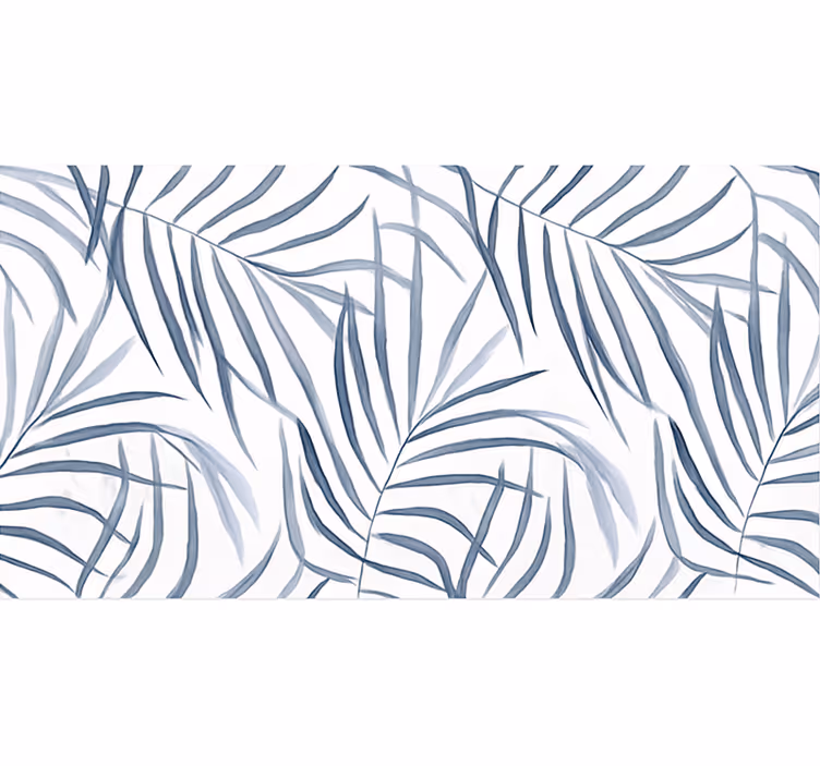 Dunne bladeren ontwerp vinyl tapijt blauw - TenStickers