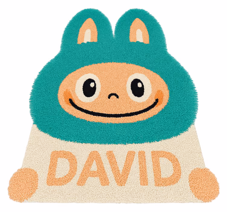 Op maat gemaakte turquoise labubu vinyl tapijt voor meer kinderen - TenStickers