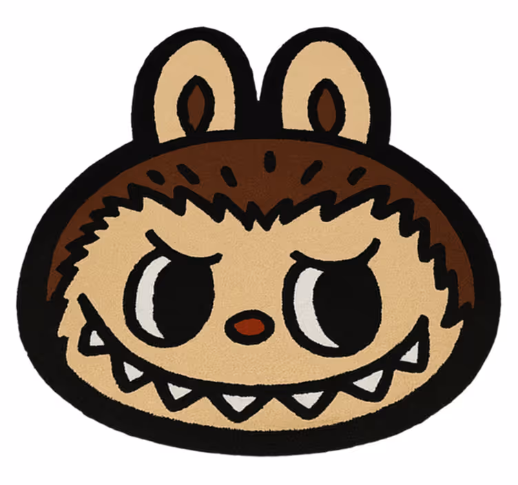 Klassieke bruine labubu vinyl tapijt voor meer kinderen - TenStickers