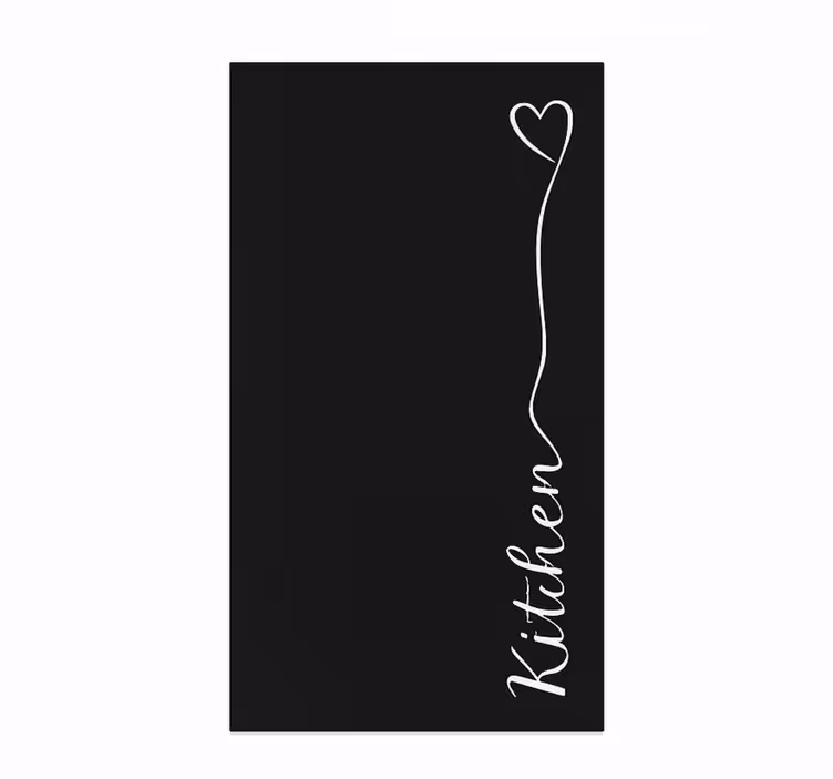 Hartvormige cursieve letter vinyl vloerkleed keuken - TenStickers