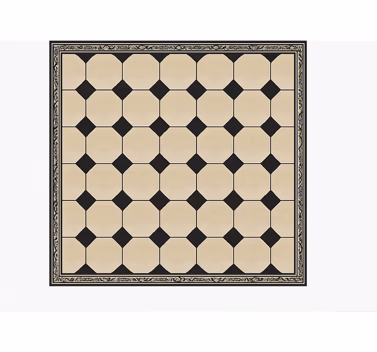 Diamant beige geruit vinyl vloerkleed keuken - TenStickers