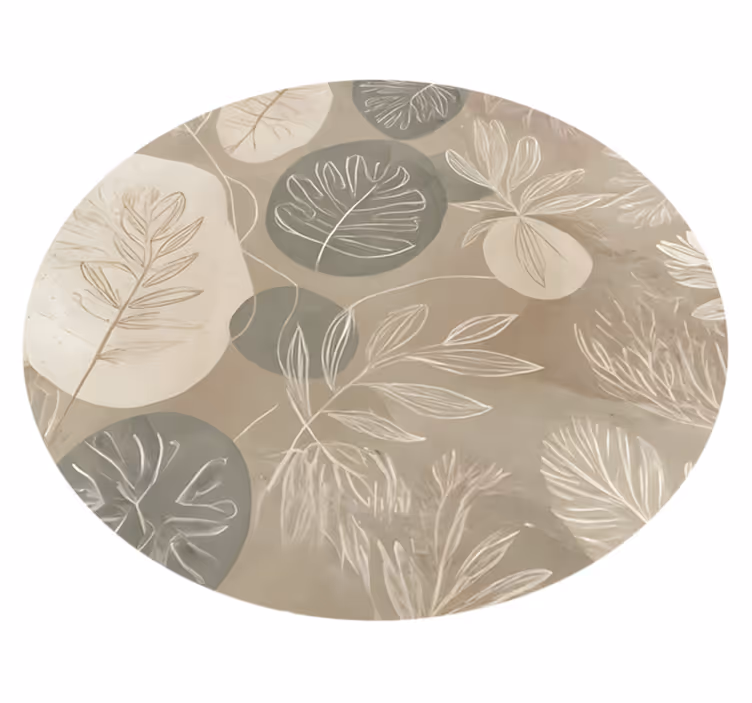 Neutrale botanische abstract vinyl tapijt eetkamer - TenStickers