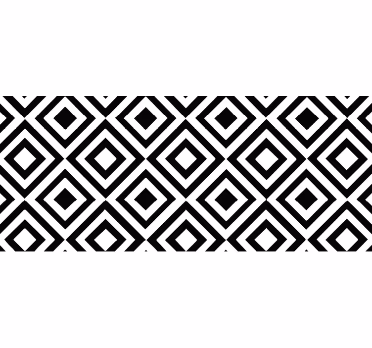 Zwart-wit vinyl tapijt geometrisch - TenStickers