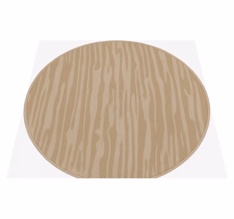 Abstracte streep beige rond vinyl tapijt slaapkamer - TenStickers
