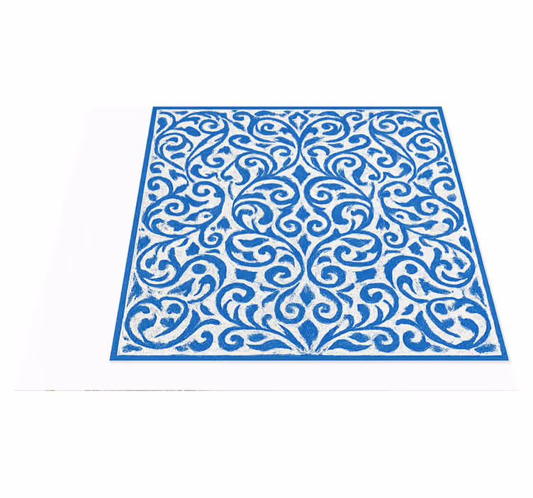 Blauwe patronen buitenvinyltapijt - TenStickers