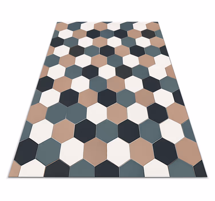 Vinyl vloerkleed keuken moderne hexagonale tegels - TenStickers