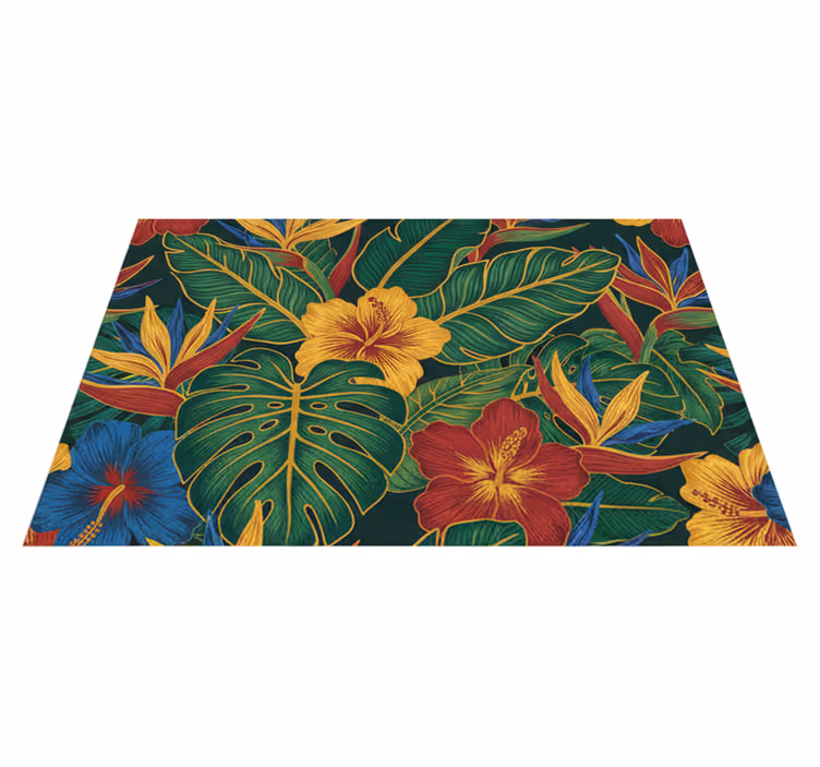 Vinyl tapijt woonkamer exotische plant - TenStickers