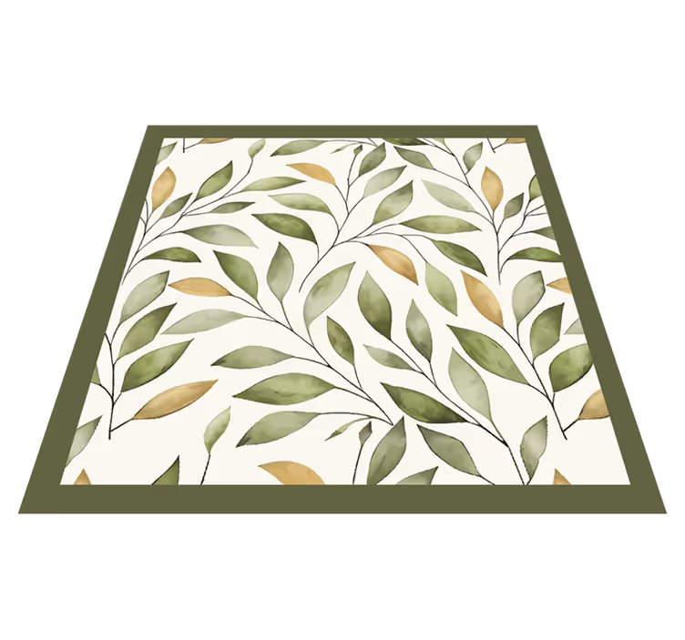 Vinyl vloerkleed keuken aquarel bladerenpad - TenStickers