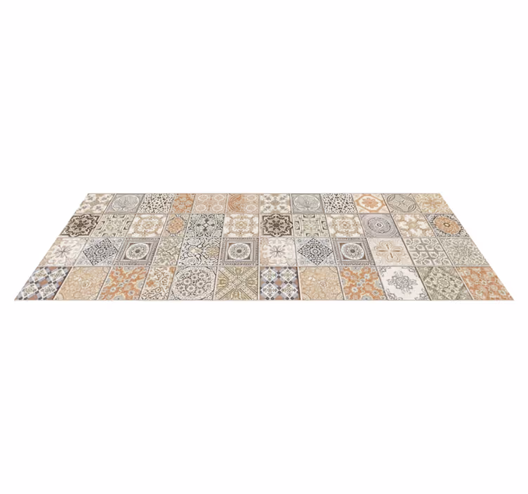 Vinyl vloerkleed keuken vintage warme collage - TenStickers