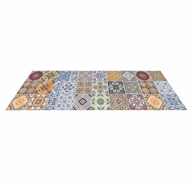 Vinyl vloerkleed keuken eclectisch mediterraan patchwork - TenStickers