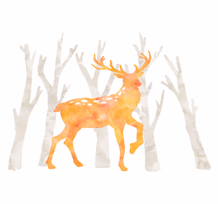 Dieren vinyl tapijt hert winter stijl - TenStickers