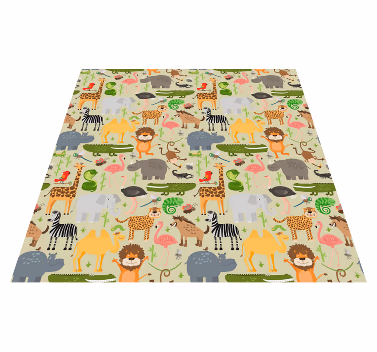 Dieren vinyl tapijt jungle dieren ontwerp - TenStickers