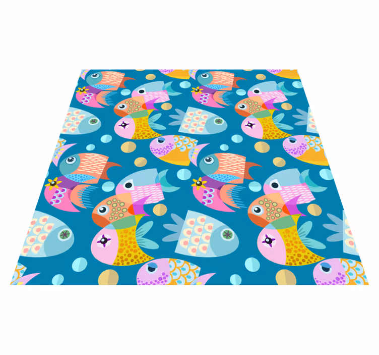 Dieren vinyl tapijt vissen voor kinderen - TenStickers