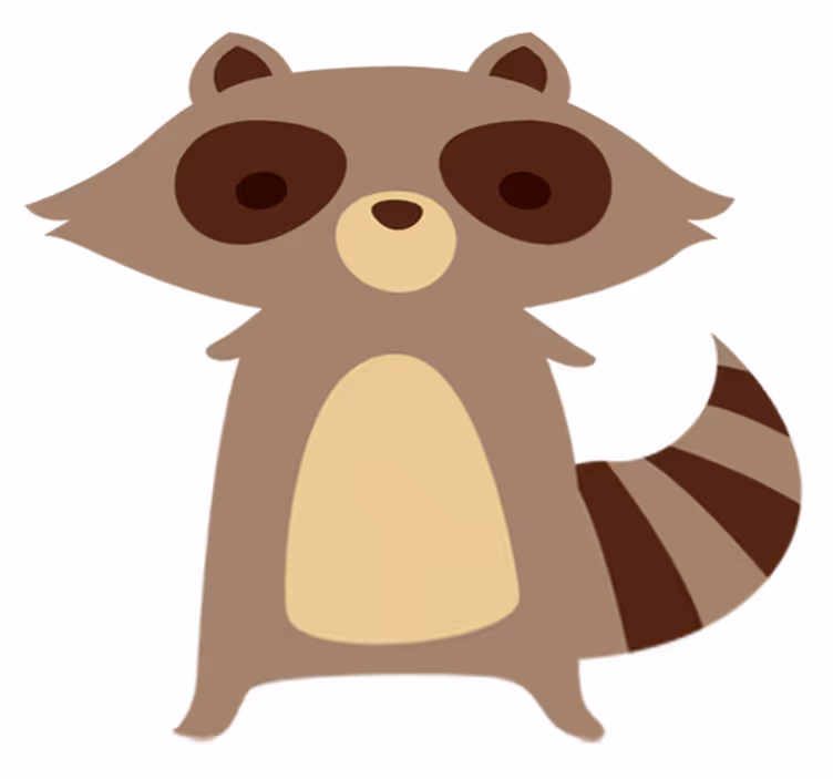 Dieren vinyl tapijt met wasbeer design - TenStickers