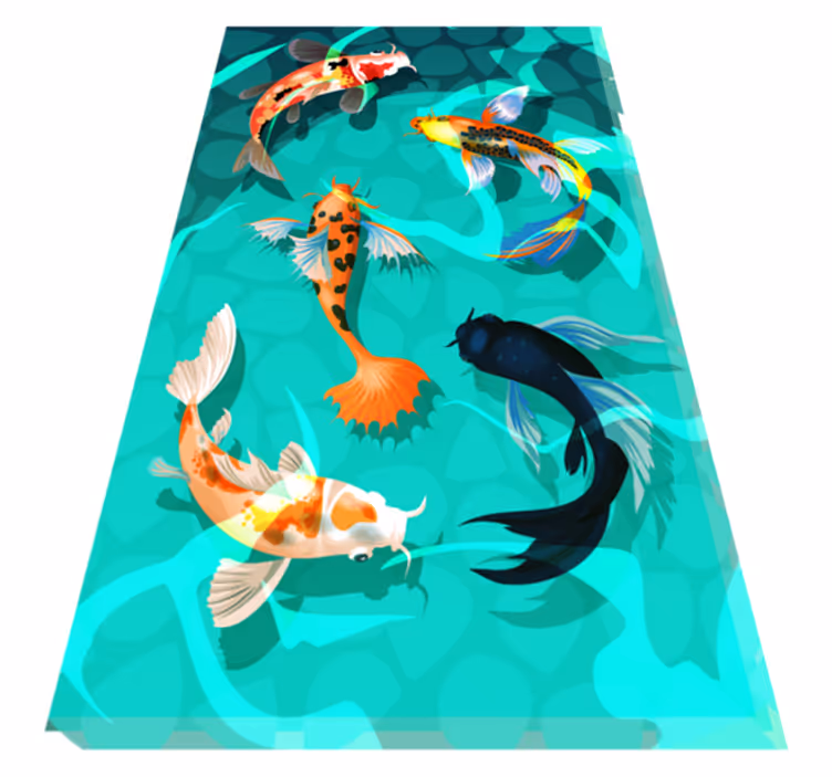 Dieren vinyl tapijt koi douche - TenStickers