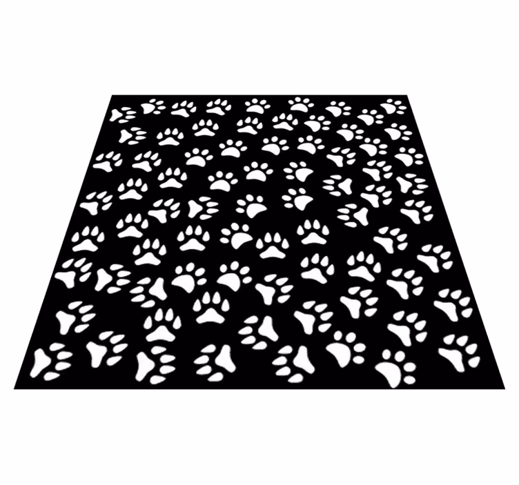 Dieren vinyl tapijt met witte dierenprints - TenStickers