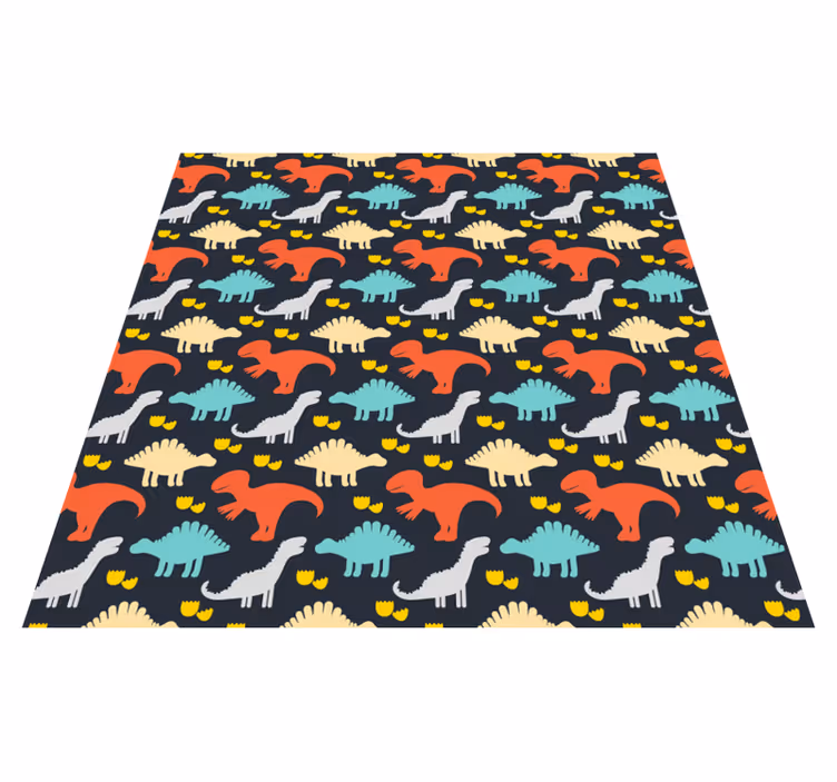 Dieren vinyl tapijt met gekleurde dinosaurussen patroon - TenStickers