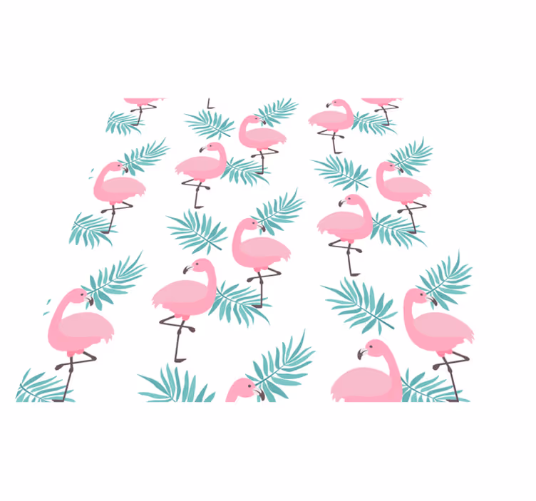 Dieren vinyl tapijt tropisch flamingo patroon - TenStickers