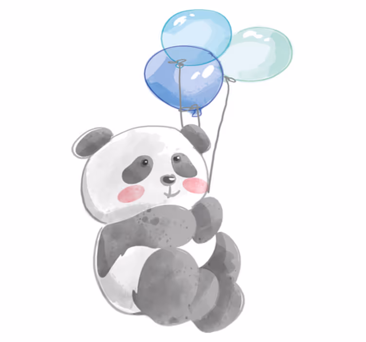 Dieren vinyl tapijt baby banda met drie ballonnen - TenStickers
