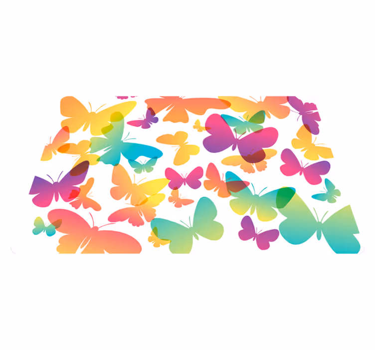 Dieren vinyl tapijt met verloopvlinders - TenStickers