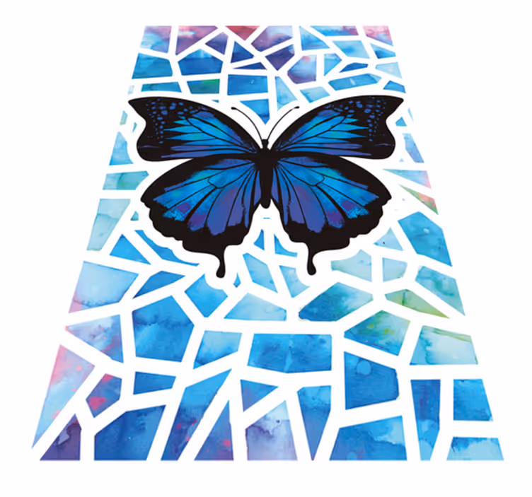 Dieren vinyl tapijt trendy vlinders patroon - TenStickers
