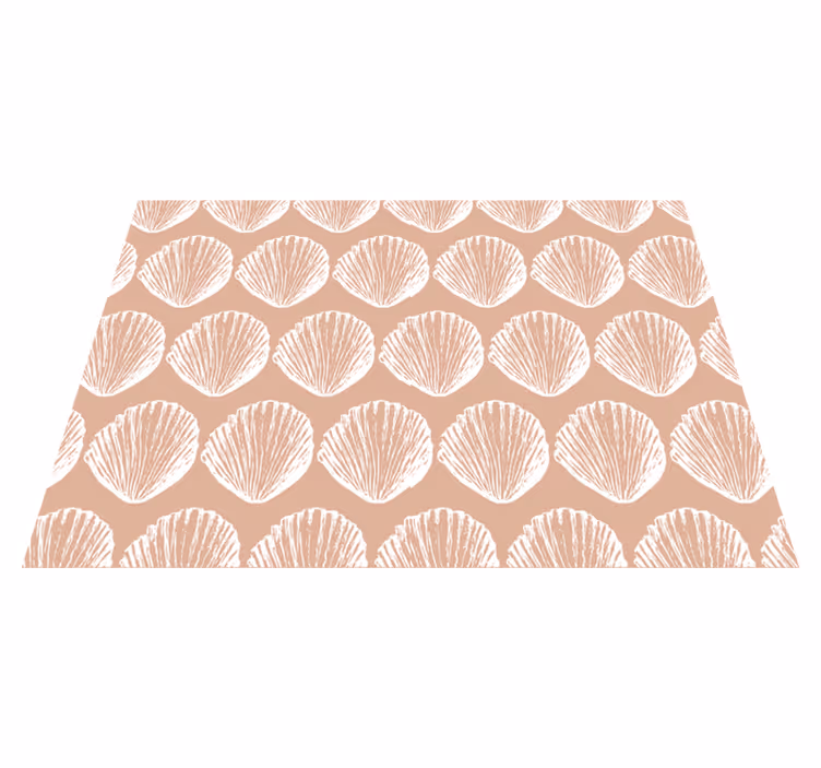 Dieren vinyl tapijt retro schelpenspatroon beige - TenStickers