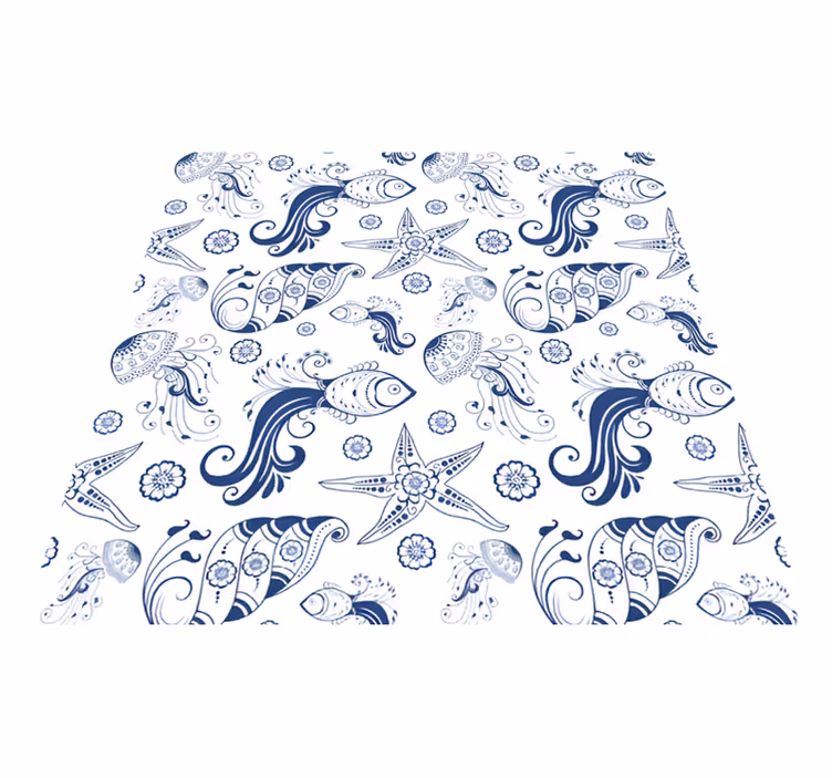 Dieren vinyl tapijt sierlijk zeewaterleven - TenStickers