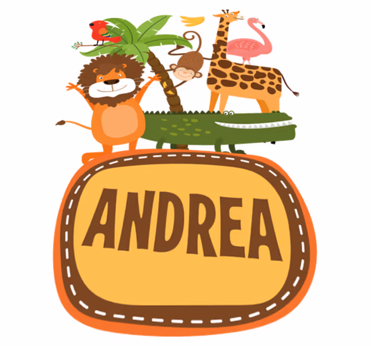 Dieren vinyl tapijt jungle boom dieren met naam - TenStickers