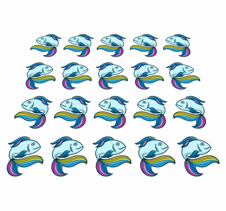 Dieren vinyl tapijt blauwe neonvis - TenStickers