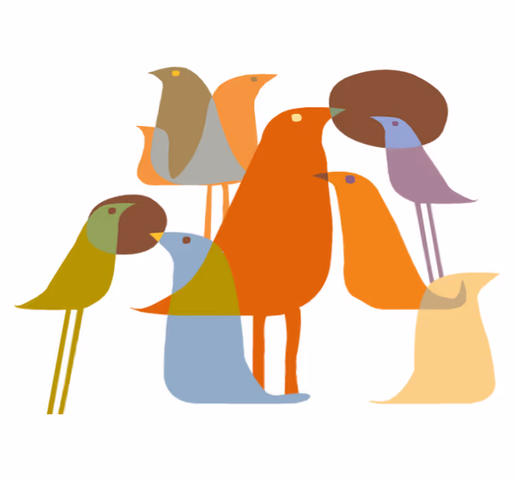 Dieren vinyl tapijt vogels minimalistische stijl - TenStickers
