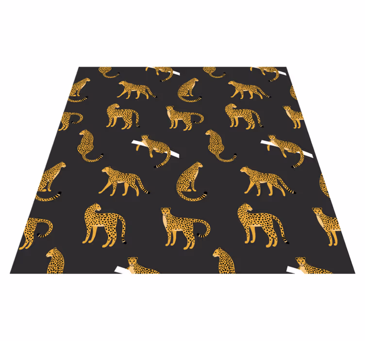 Dieren vinyl tapijt leopards op donkere achtergrond - TenStickers
