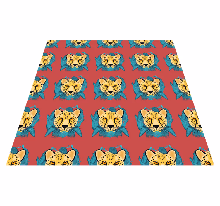 Dieren vinyl tapijt met oosters stijl luipaard grafiek - TenStickers