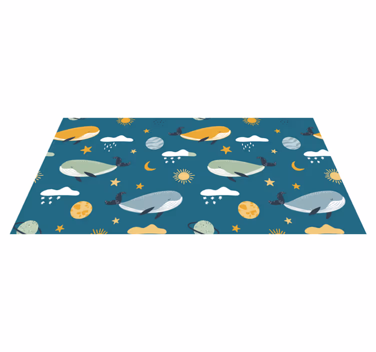 Dieren vinyl tapijt trendy walvissen patroon - TenStickers
