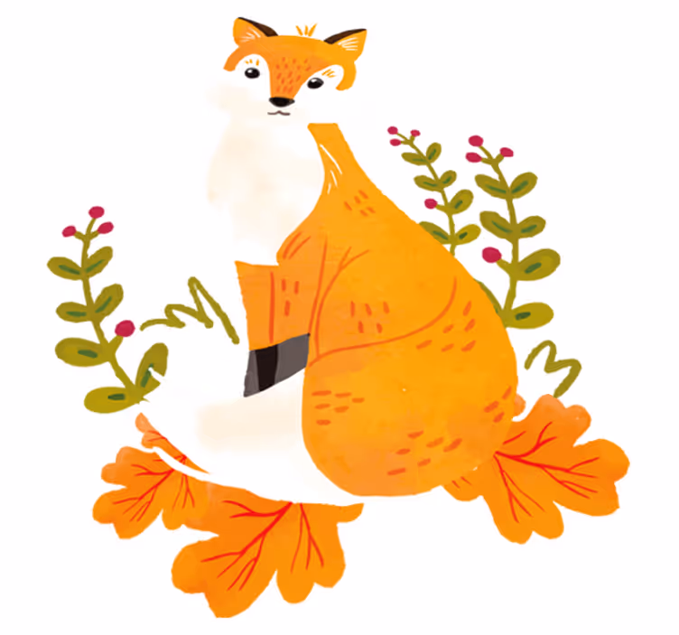 Dieren vinyl tapijt watercolor vos - TenStickers