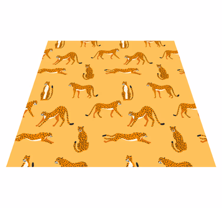 Dieren vinyl tapijt gele luipaarden grafisch patroon - TenStickers