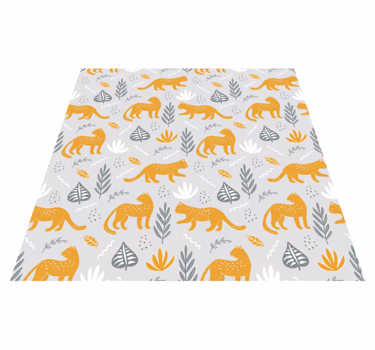 Dieren vinyl tapijt luipaardloop licht achtergrondpatroon - TenStickers