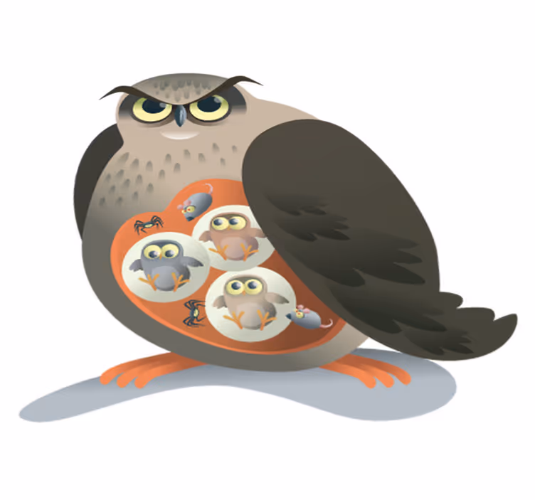 Dieren vinyl tapijt moederuil - TenStickers