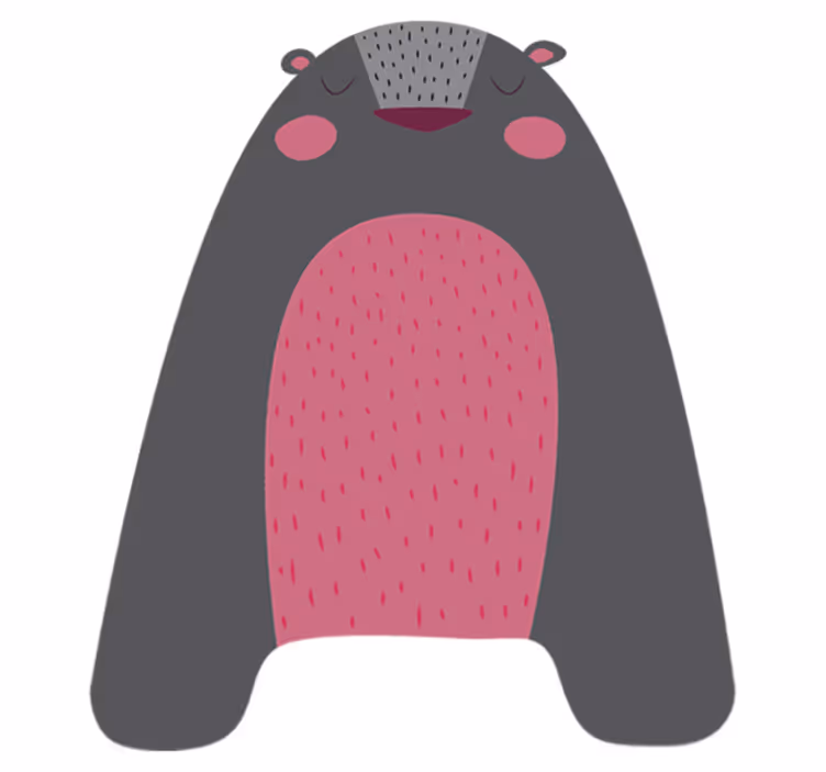 Dieren vinyl tapijt grijze beer voor kinderen - TenStickers
