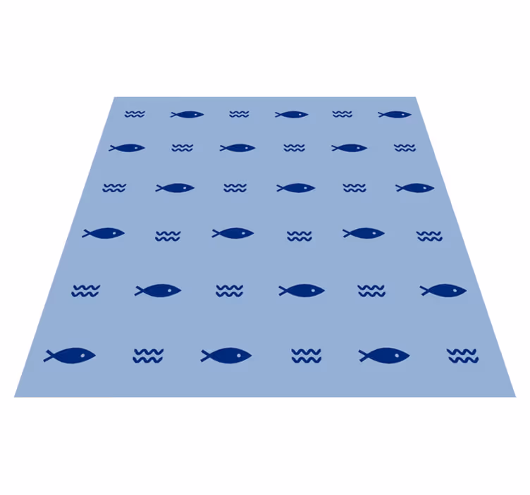 Dieren vinyl tapijt minimalistisch vispatroon - TenStickers