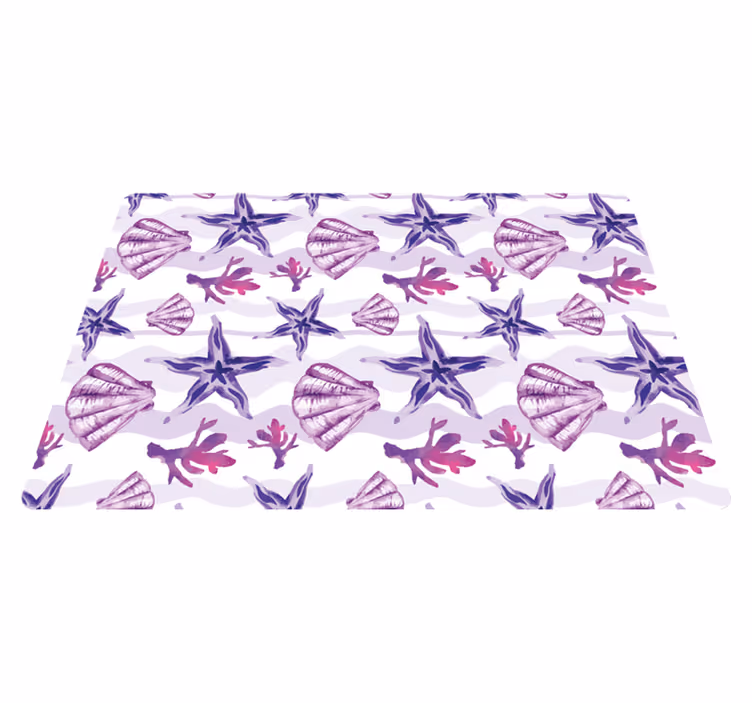 Dieren vinyl tapijt paarse schelp en zeester - TenStickers