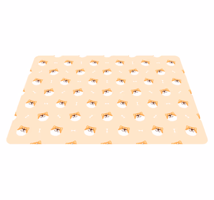 Dieren vinyl tapijt schattig hondenhoofd cartoon - TenStickers